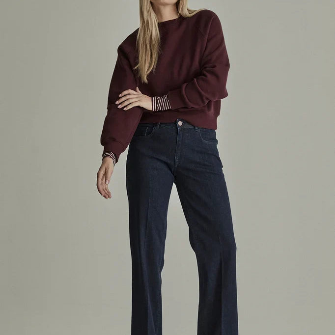 Para Mi Eve Pure Indigo high waisted wide leg jeans front view