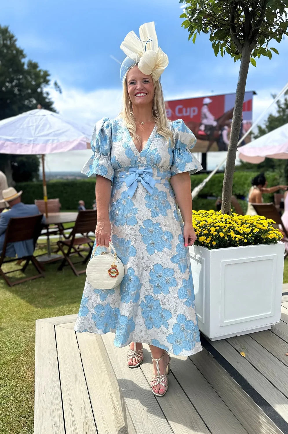 8th Sign Callie Bow Front Occasion Dress outdoor styling