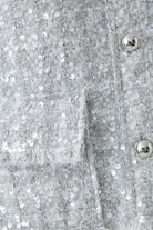 Detail of sequin sparkle in Oui’s French style qbouclé fabric