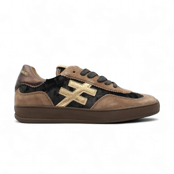Another Trend women’s trainers in Tostado Beige and Black suede