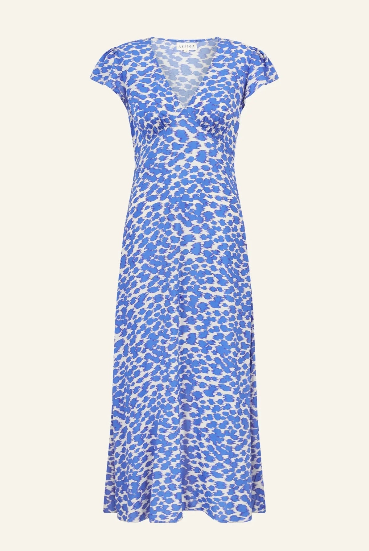 Aspiga Sophie blue animal print dress full length