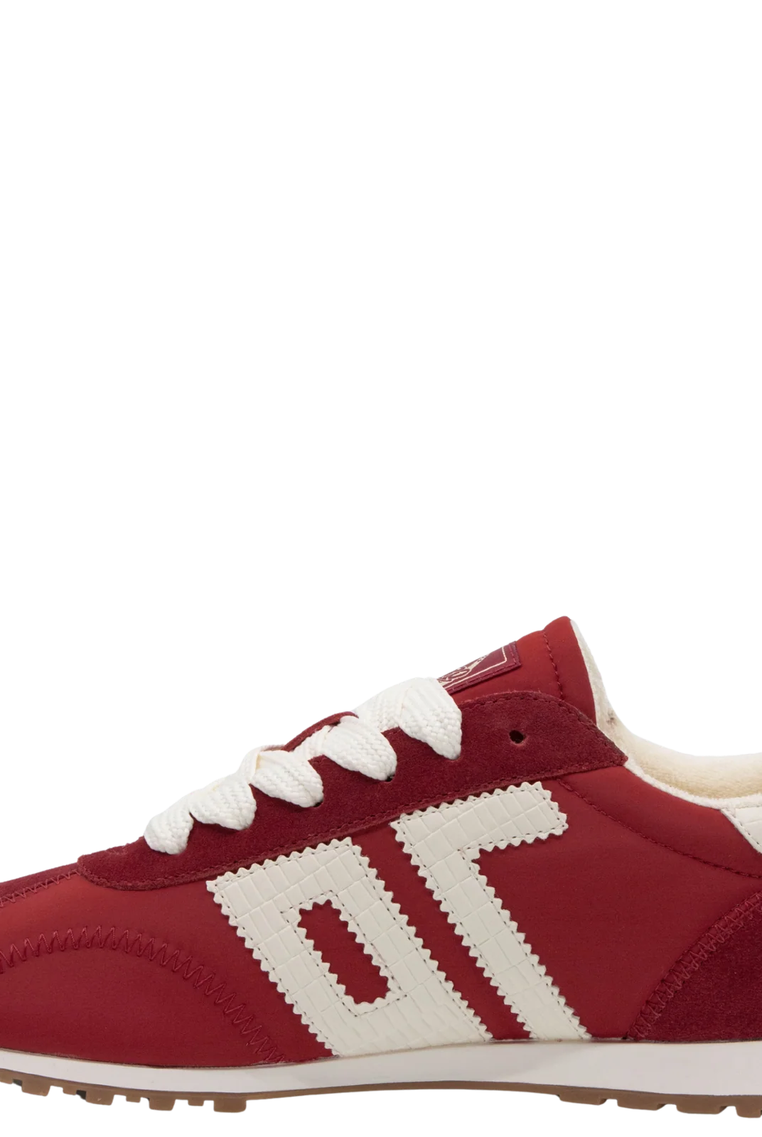 Back 70 red white women’s trainers opposite side view