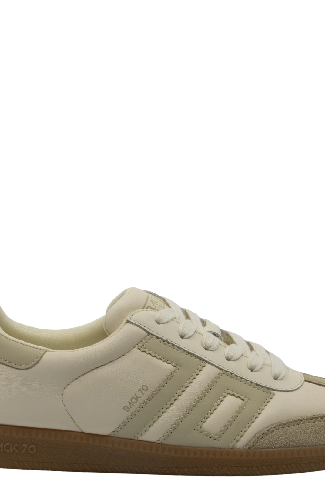 Back 70 Cloud D26 cream beige retro trainers leather suede side view