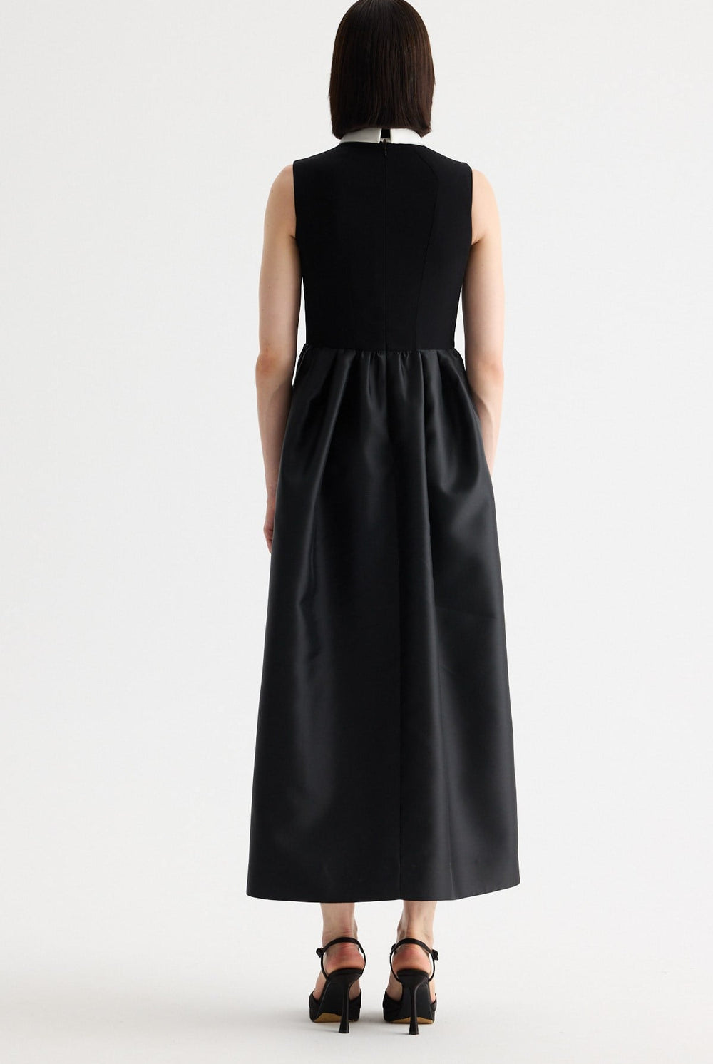 Back view of Birelin Couture black midi dress