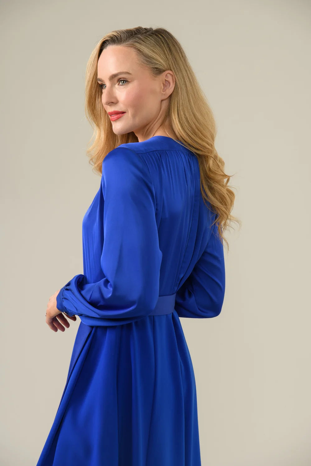 Caroline Kilkenny Aurelie dress with belt from back.