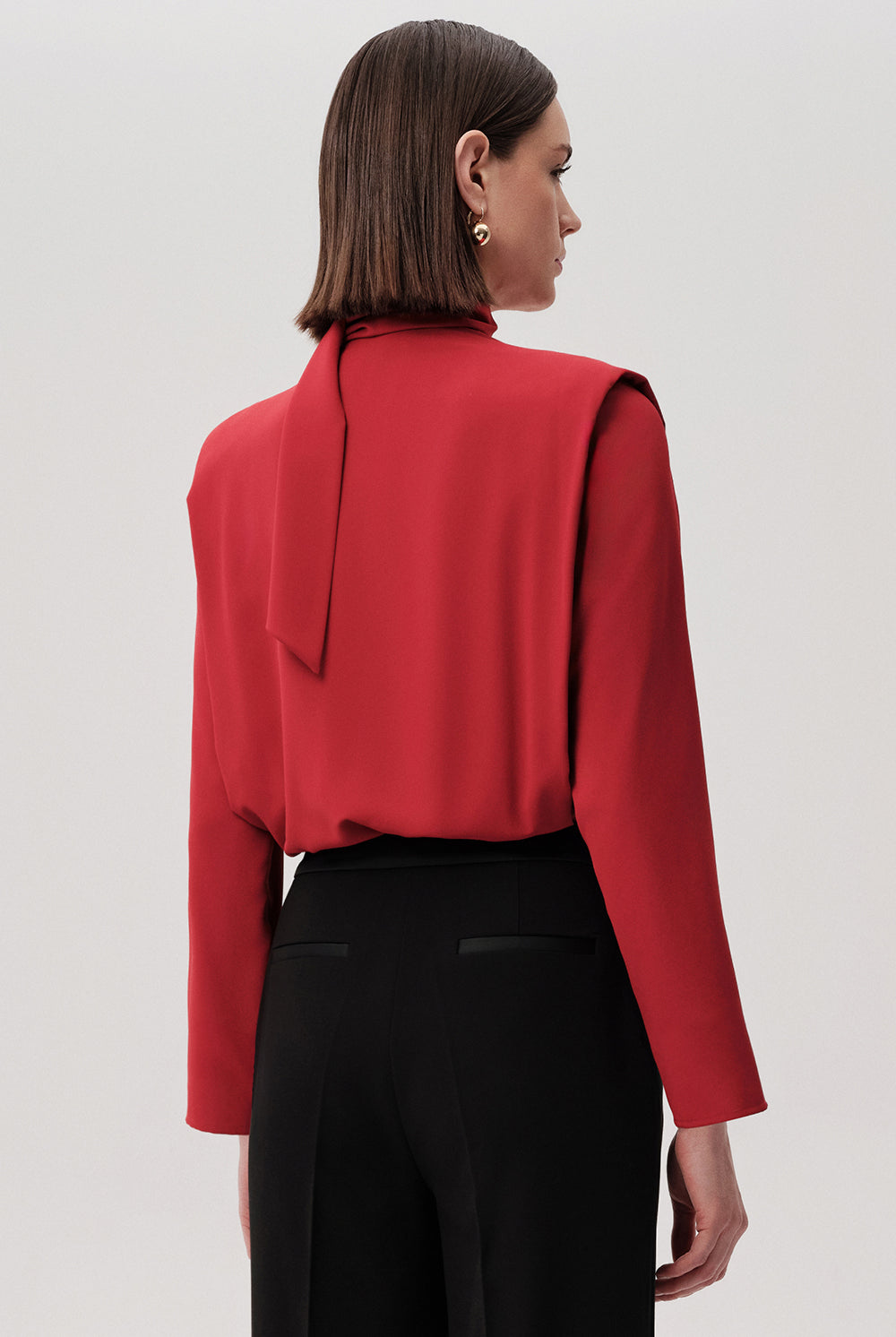 Exquise Black Trousers by Exquise – back view with satin pocket detailing