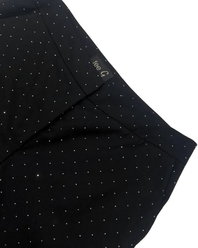 Tailored sparkle trousers with fly front and side pockets.