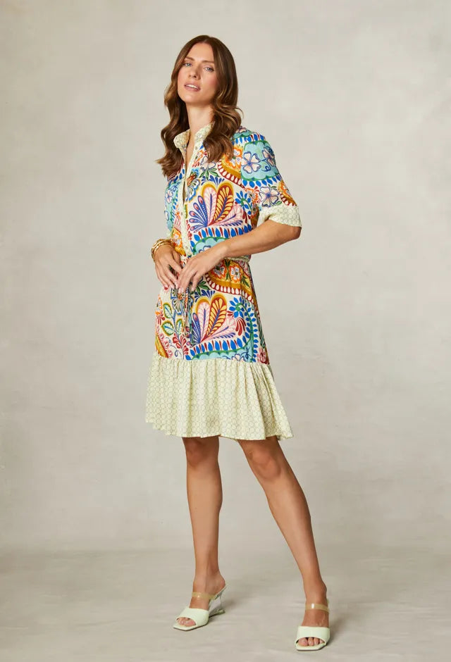 Fee G Sarah Short Paisley Print Dress side view