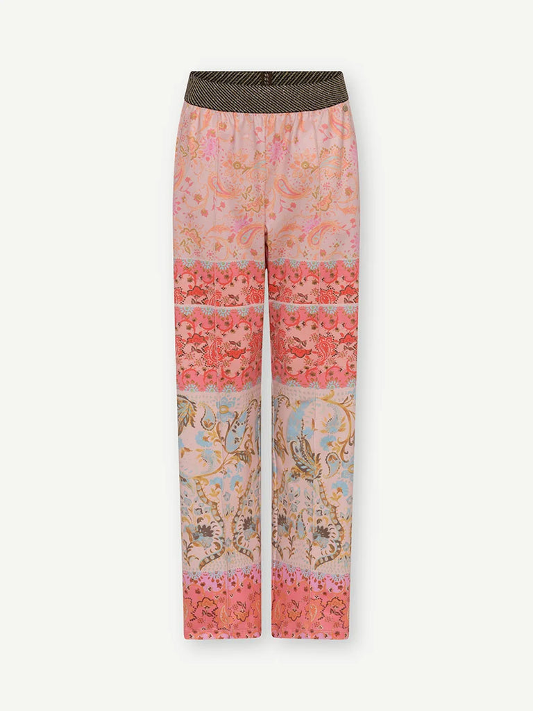 Gustav Marisa Paisley Print Jersey Trousers With Elastic Waist