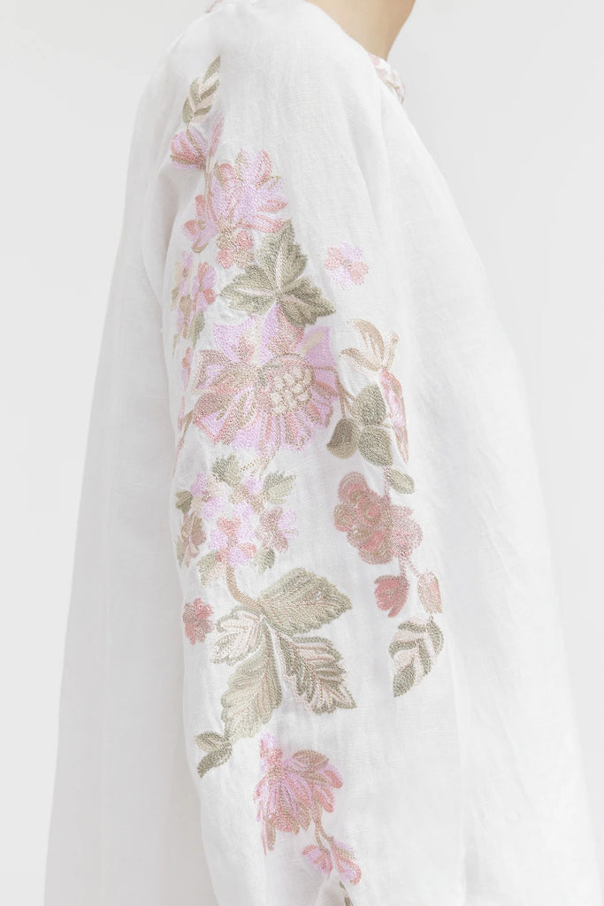 Gustav Annsofie White Floral Long Sleeve Top
