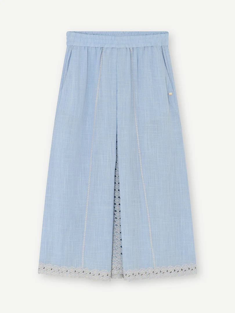 Gustav Emelie blue midi skirt lace detail