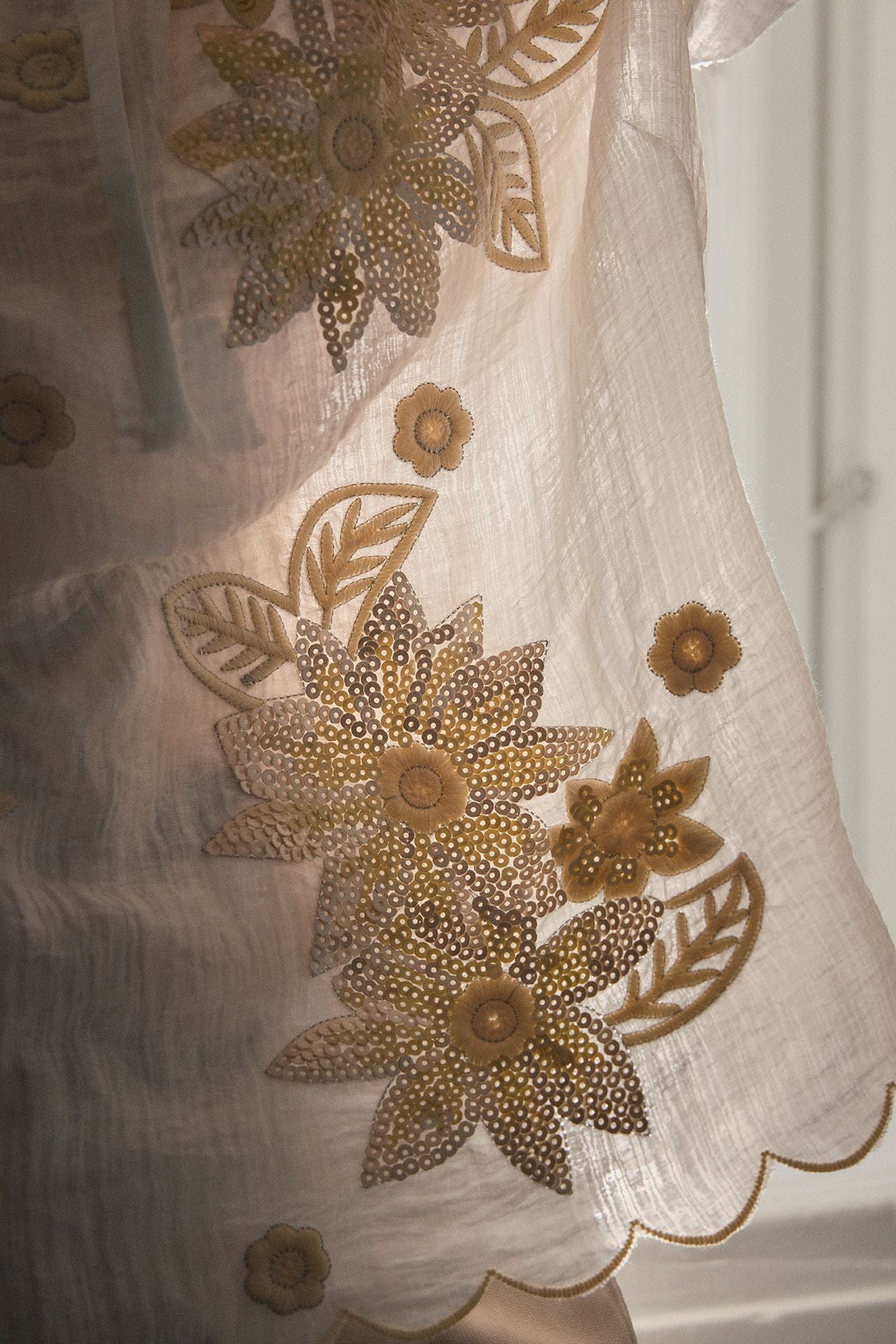 Gustav Mira embroidered sequin blouse detail