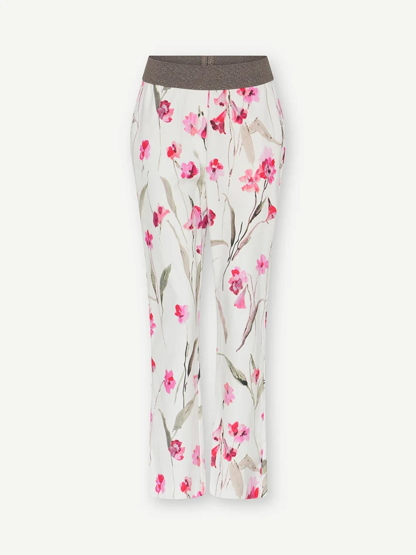 Gustav Bao blossom print cropped trousers front view