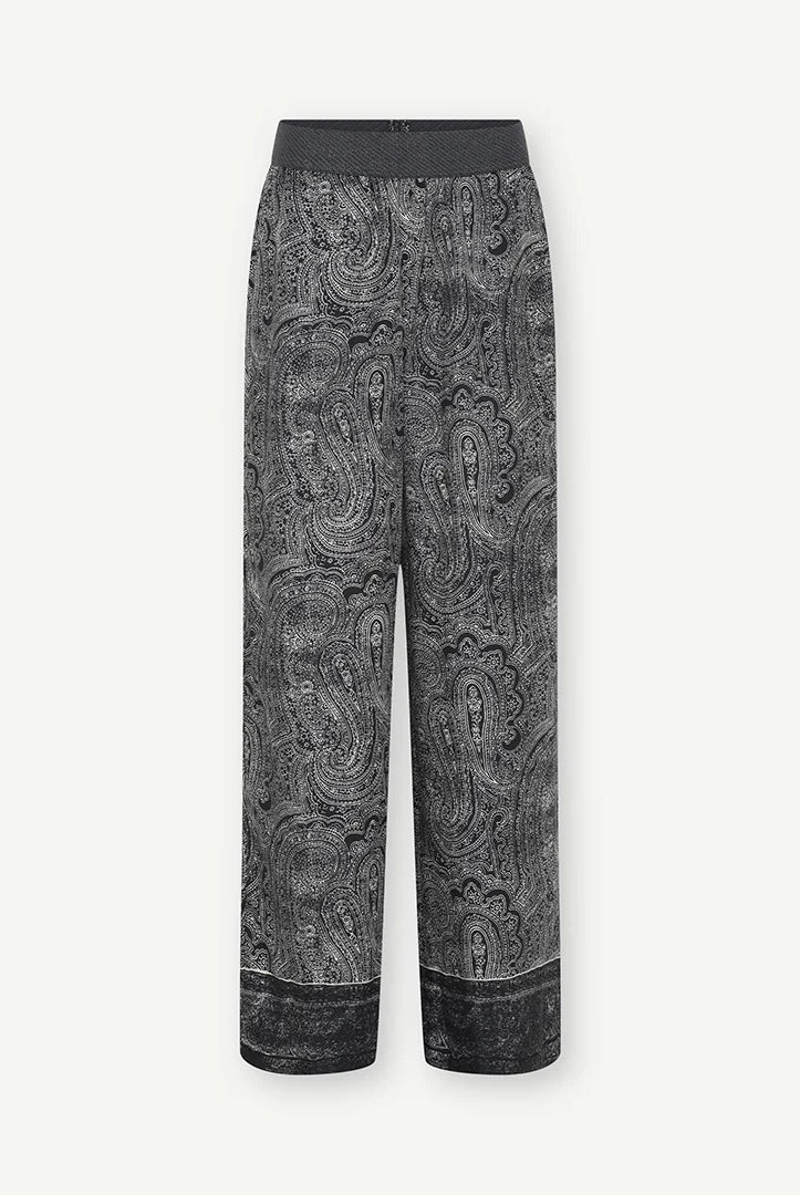 Gustav Babette black paisley wide leg trousers front view