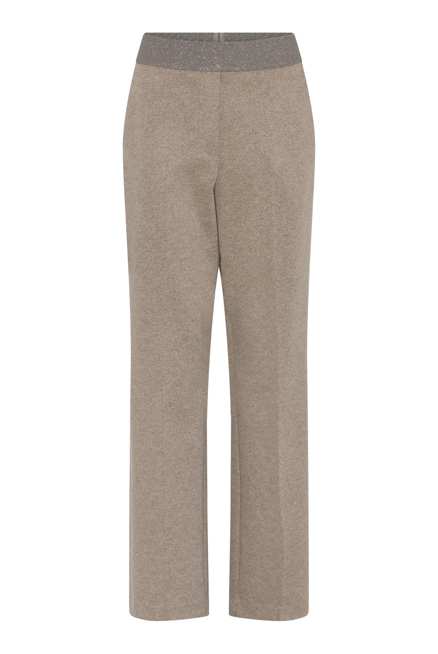 Gustav Marit grey wide leg jersey trousers with sparkle elastic waist front view