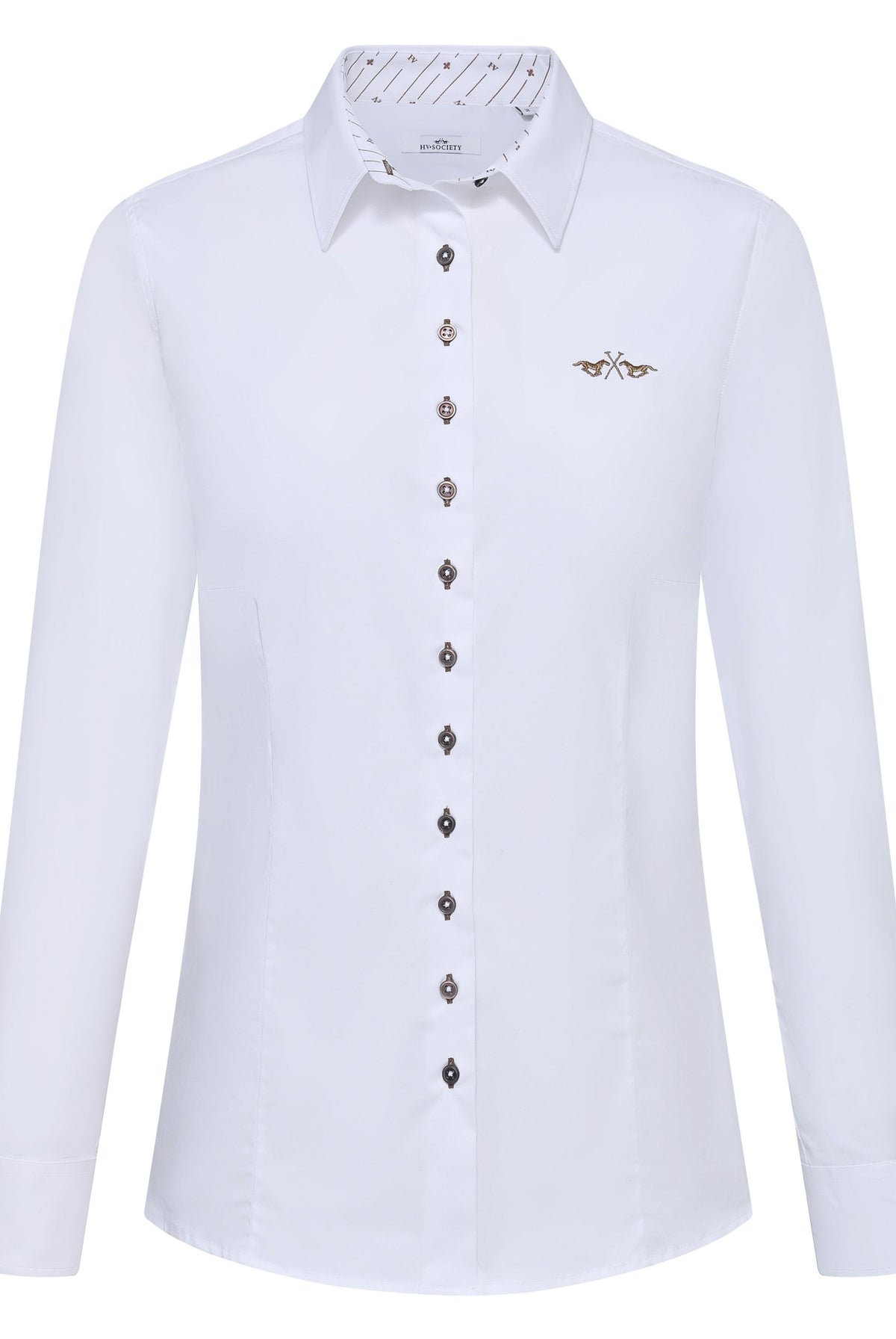HV Society Gwenda white tailored cotton shirt – front product view