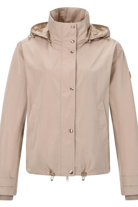 HV Society Tate waterproof funnel neck jacket in neutral beige