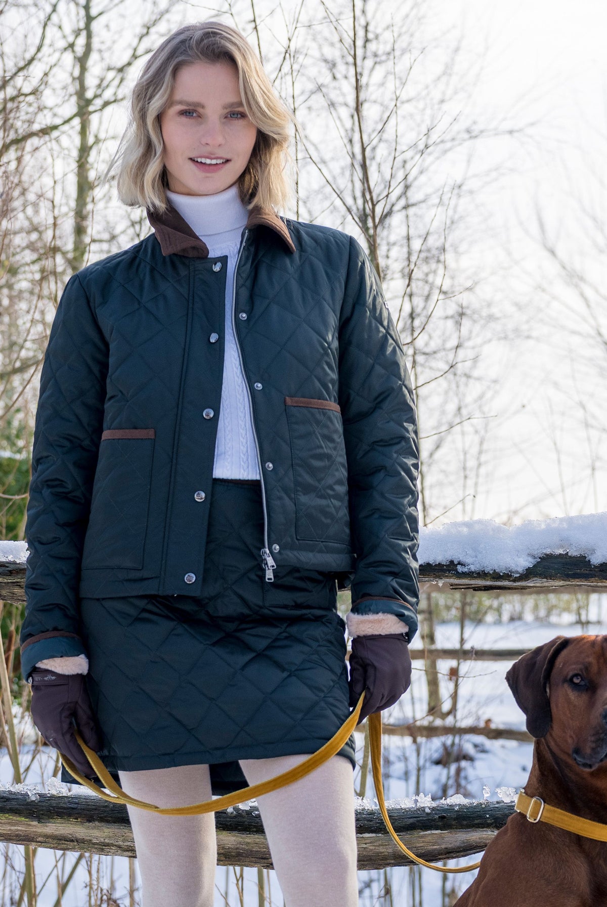 HV Society Janelle Black Forest quilted jacket – outdoor country view