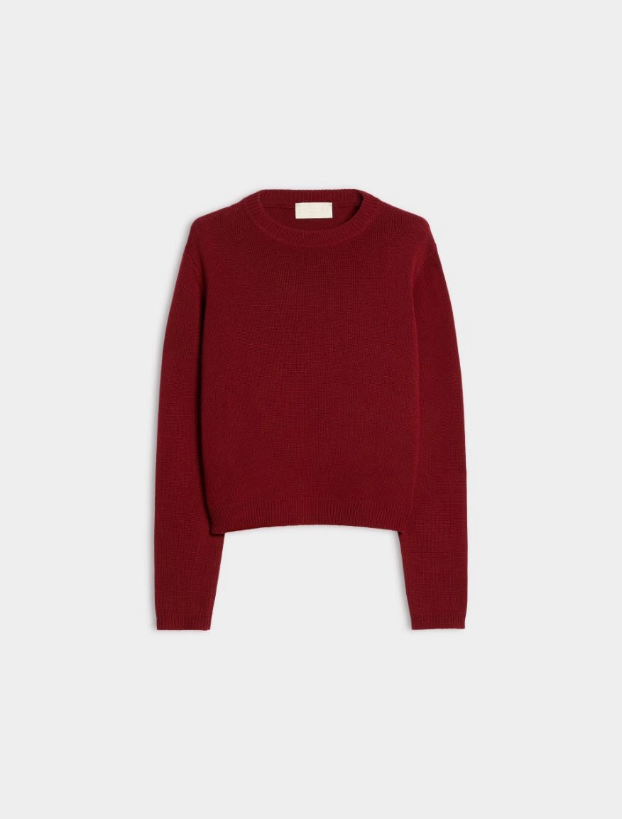 iBlues Iblafona burgundy cashmere blend crew neck jumper product view