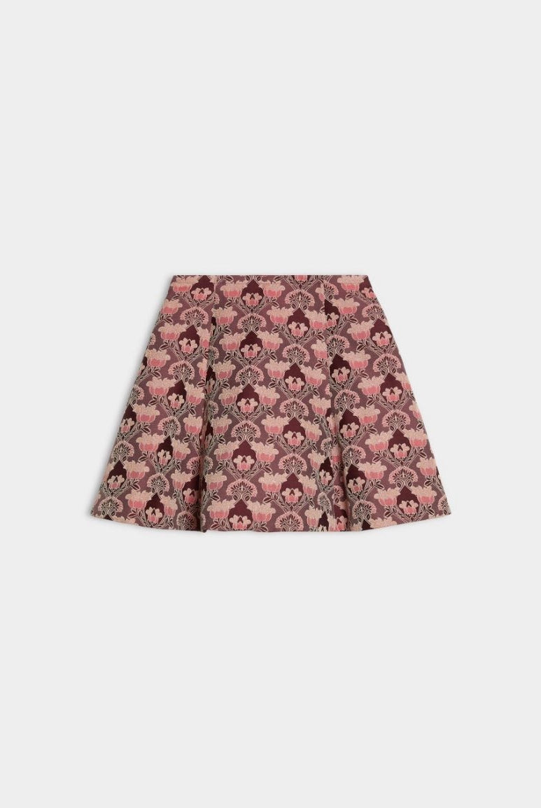 iBlues Iblghinea pink damask jacquard mini skirt product view