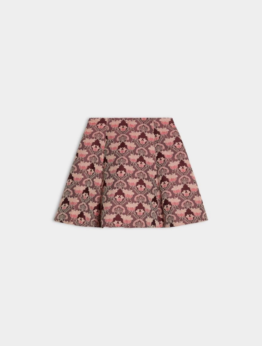 iBlues Iblghinea pink damask jacquard mini skirt product view