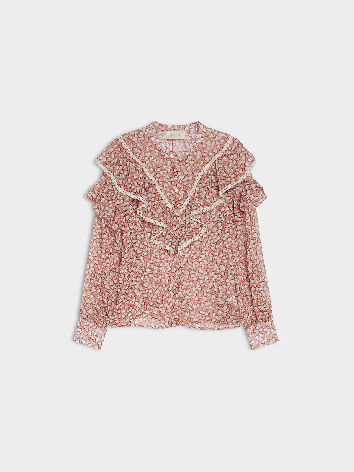 iBlues Mitico floral lace blouse flat lay front view