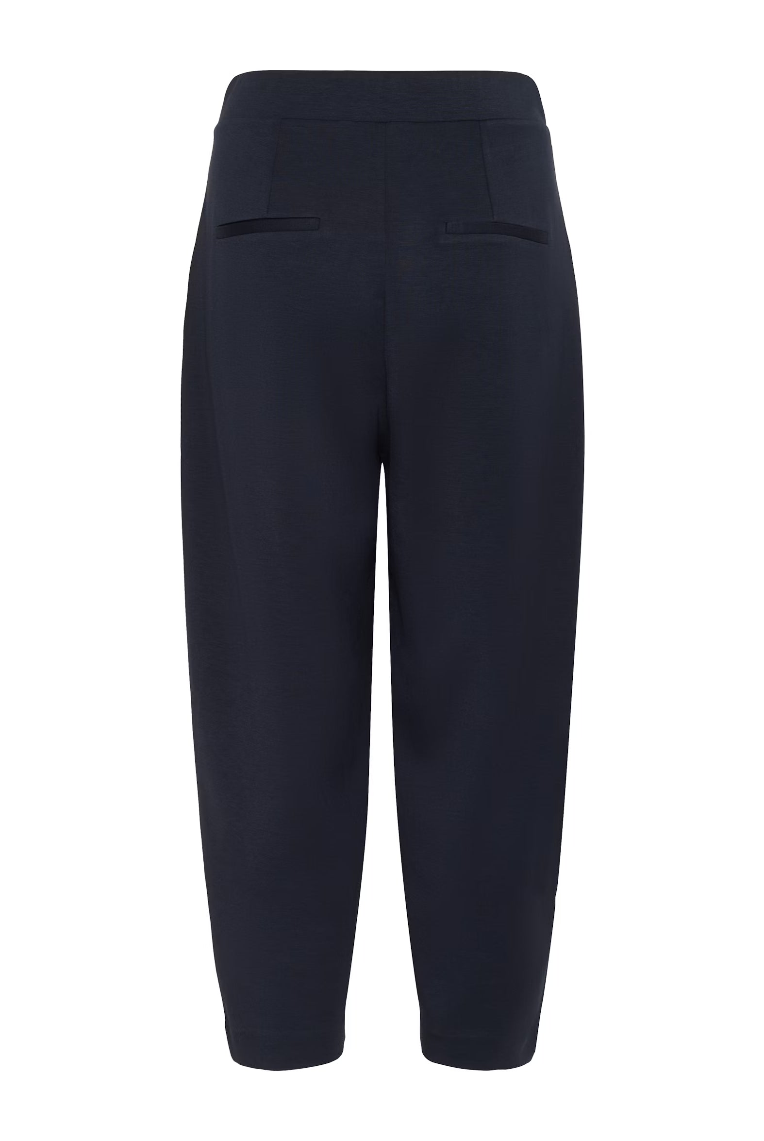 Back flat lay of InWear PannieI navy trousers with rear welt pocket detail