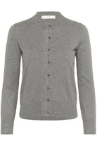 Flat lay of InWear Kellsie cardigan in grey with full button front