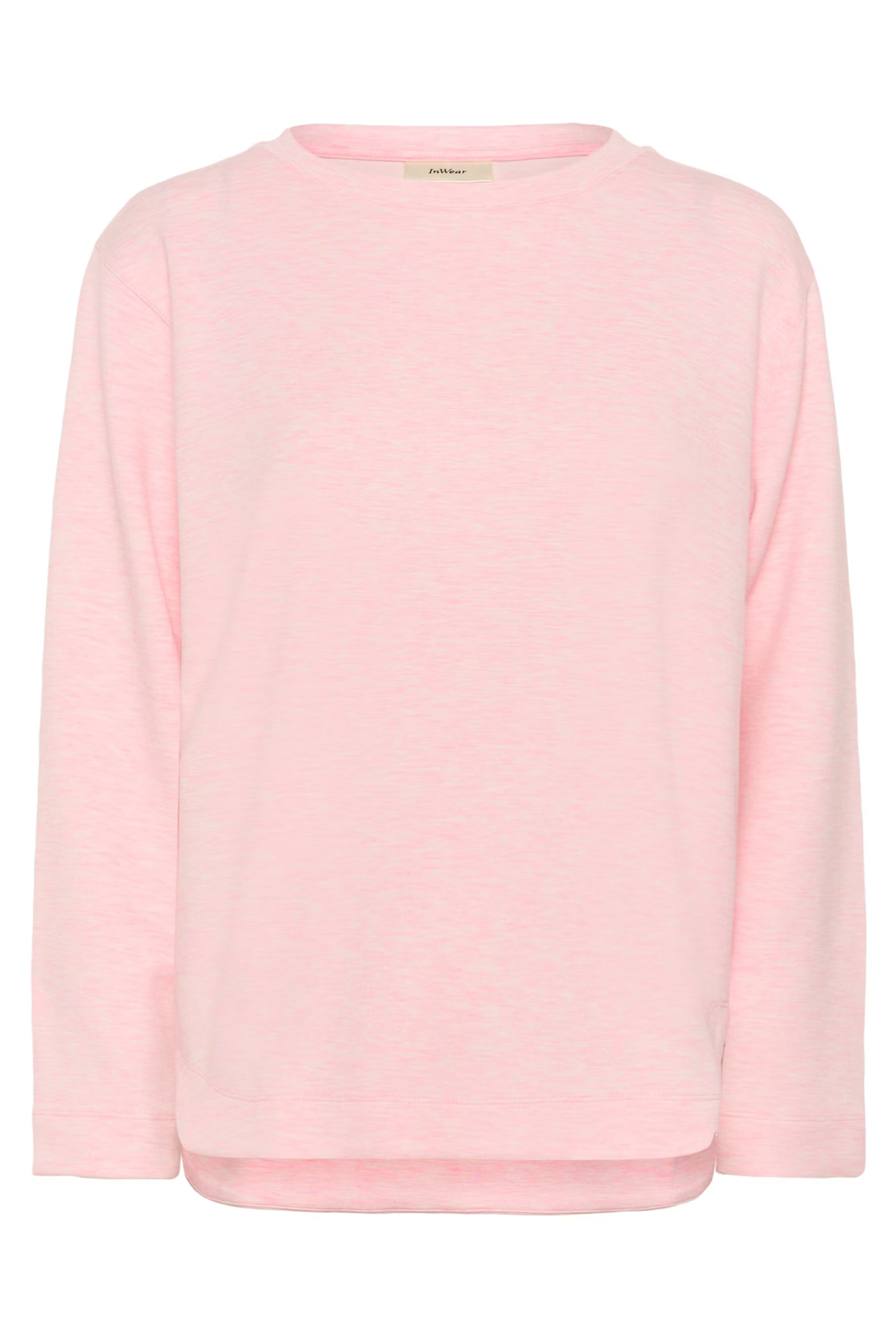 InWear Gincent Crewneck Jersey Top pink women’s long sleeve jersey top front view