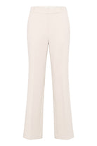 Studio flat lay of InWear Bryelle beige bootcut trousers with mid-rise waist