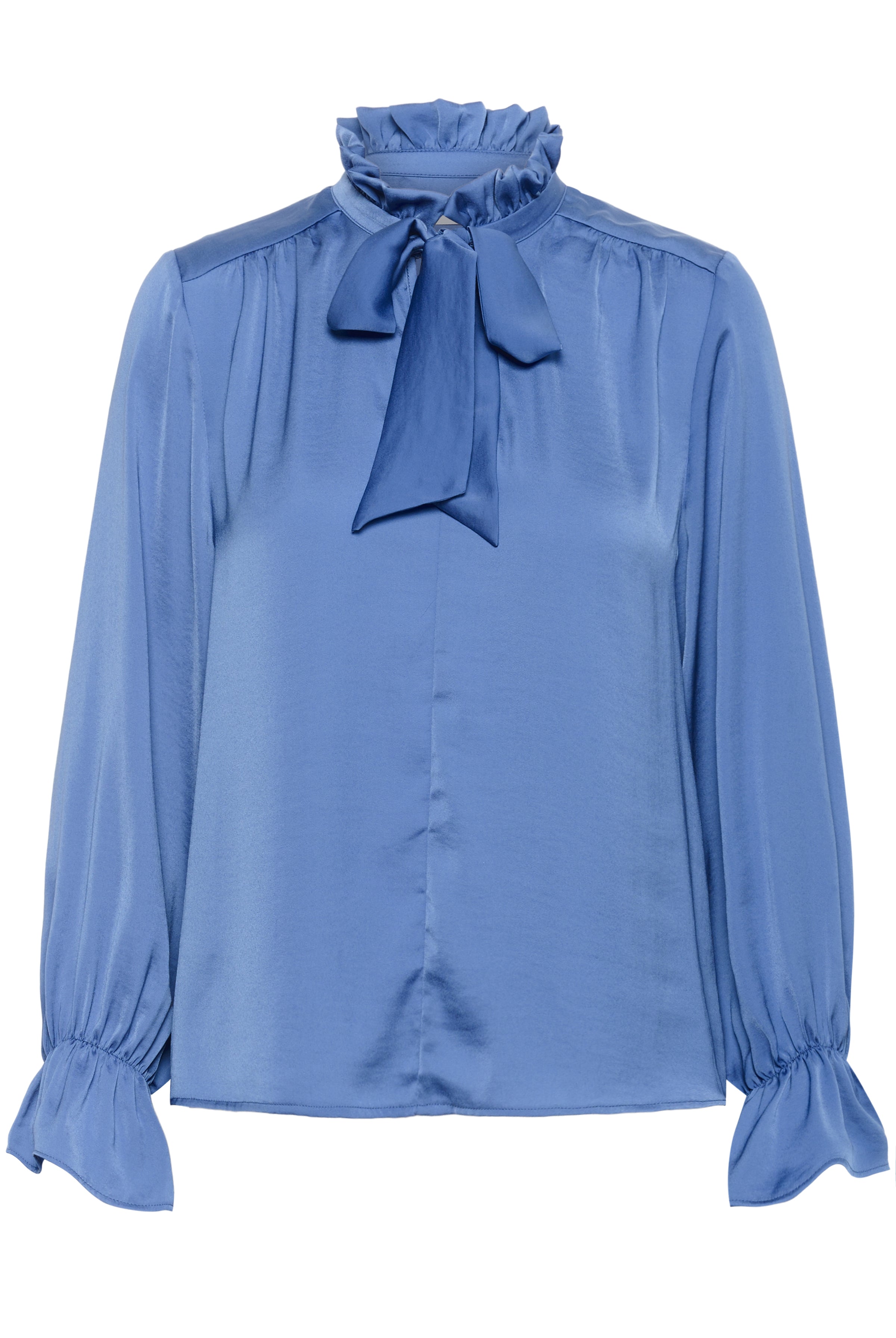 InWear Gracie Blue Bow Blouse back flat lay product image