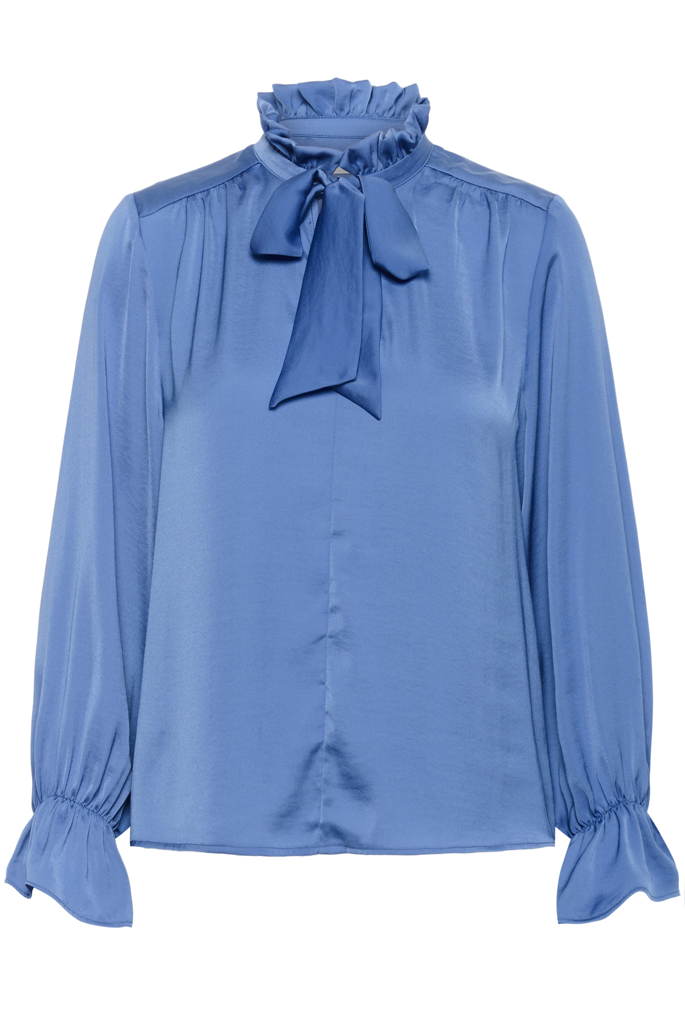 InWear Gracie Blue Bow Blouse back flat lay product image