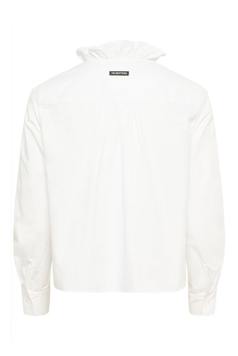 Rear flat lay of InWear Capella shirt showing frill collar