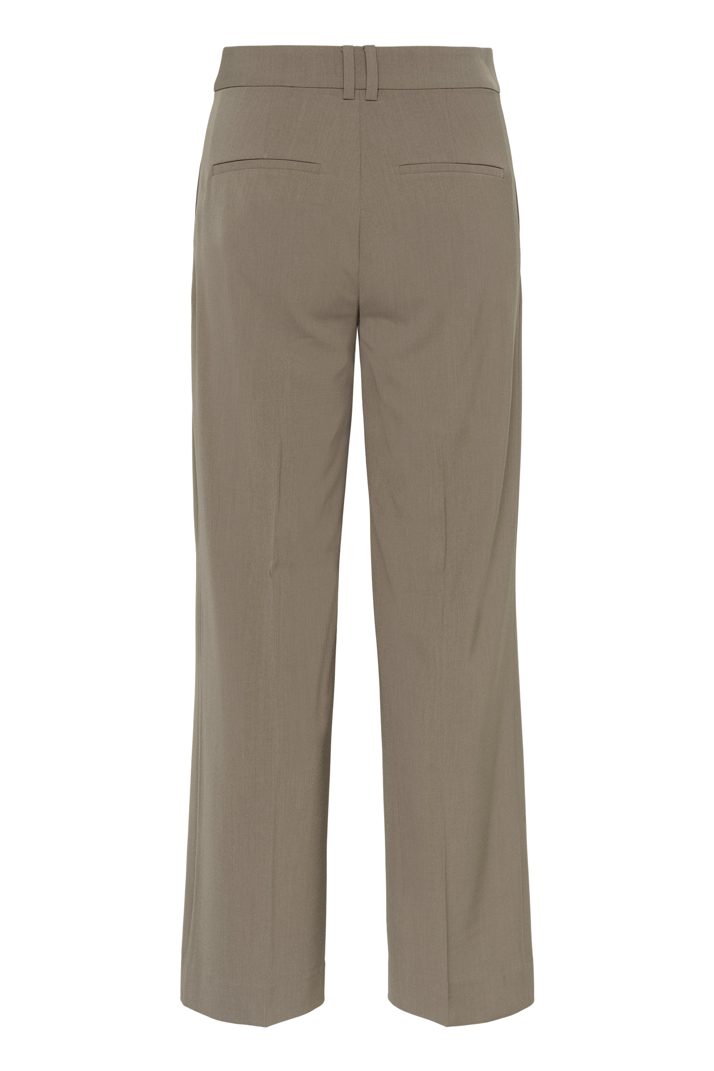 InWear Haisly Sandy Grey trousers wide leg hem finish From back