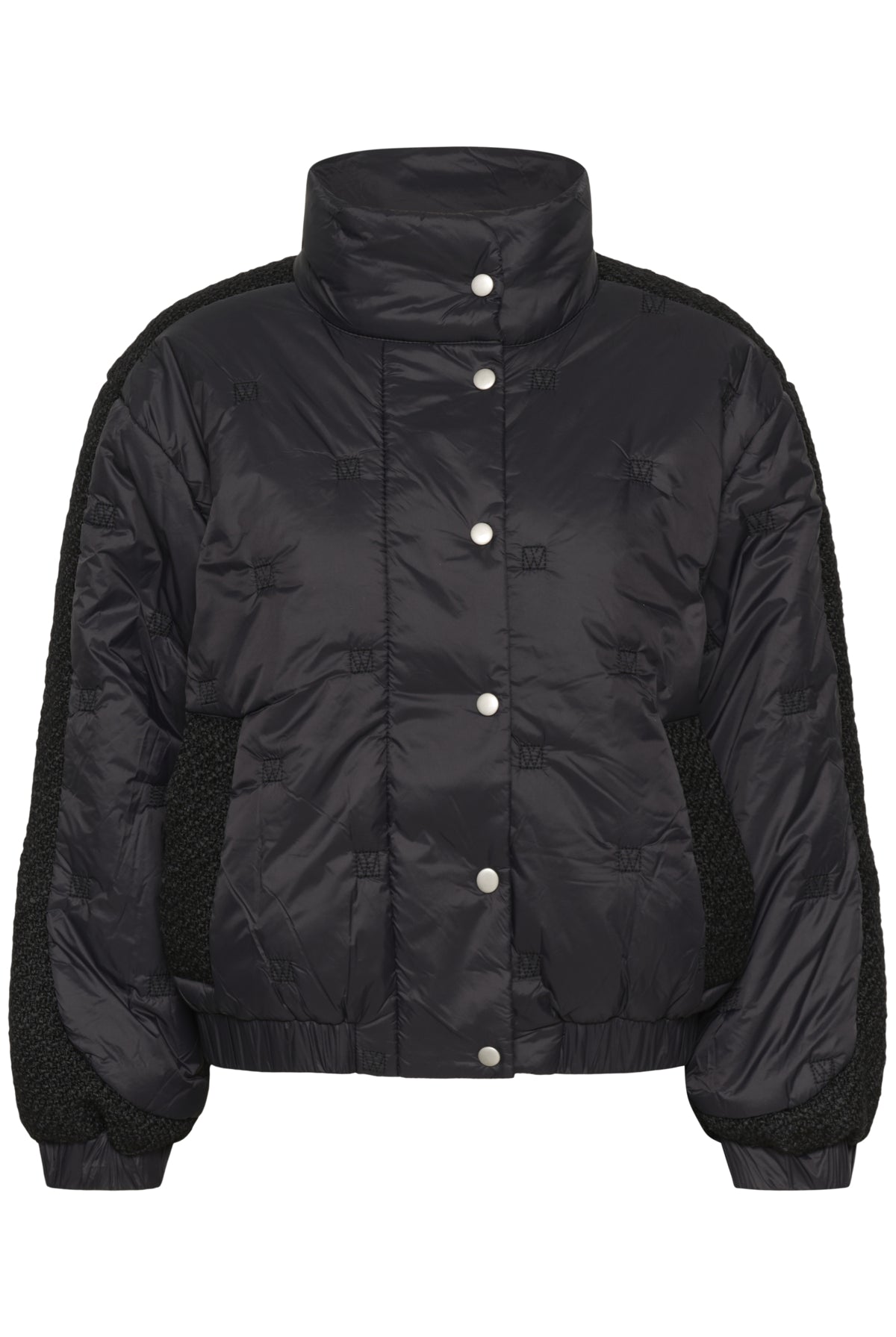 InWear Genoa boxy fit black puffer jacket front flat lay