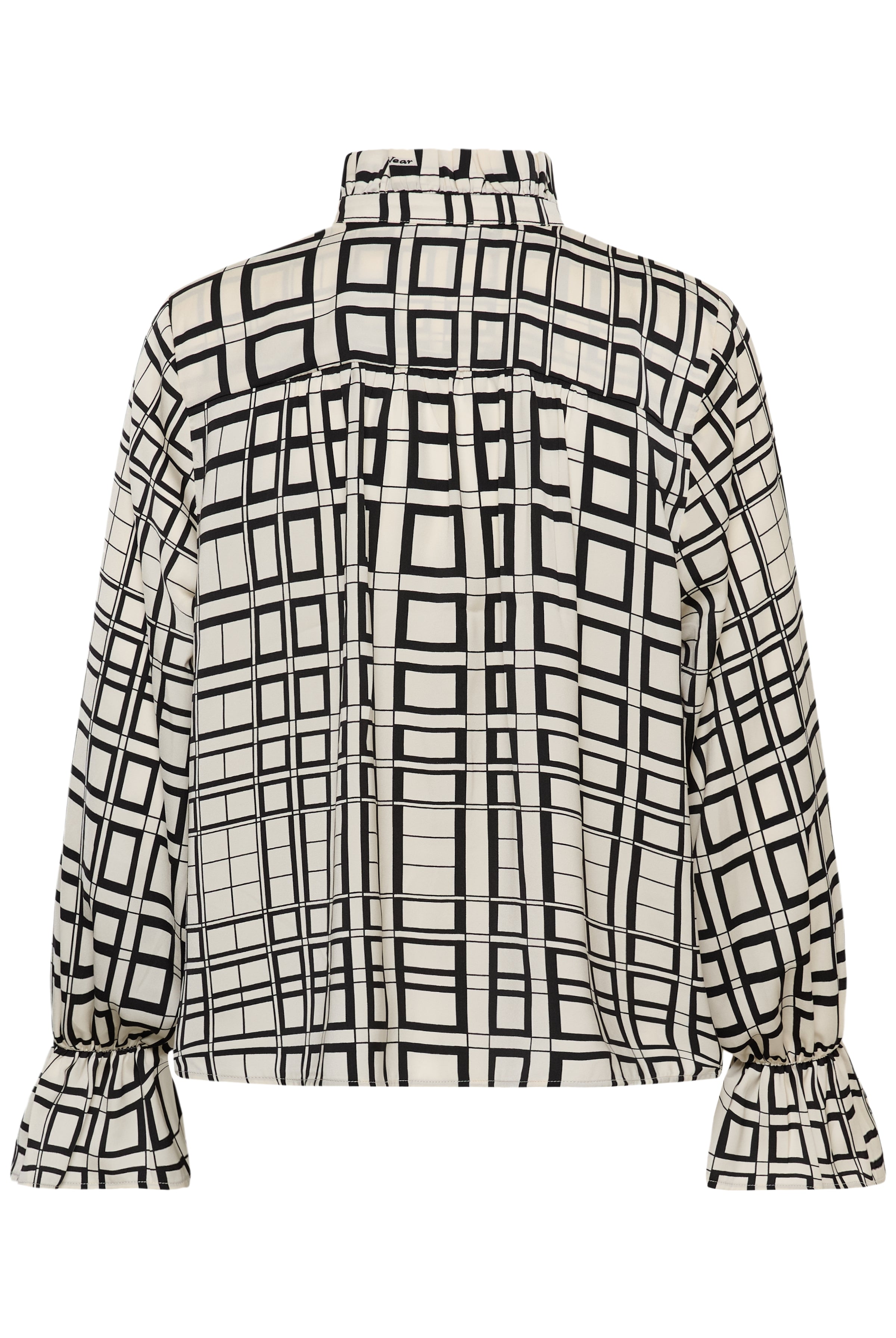 Back view of InWear Gracie printed cream & black blouse