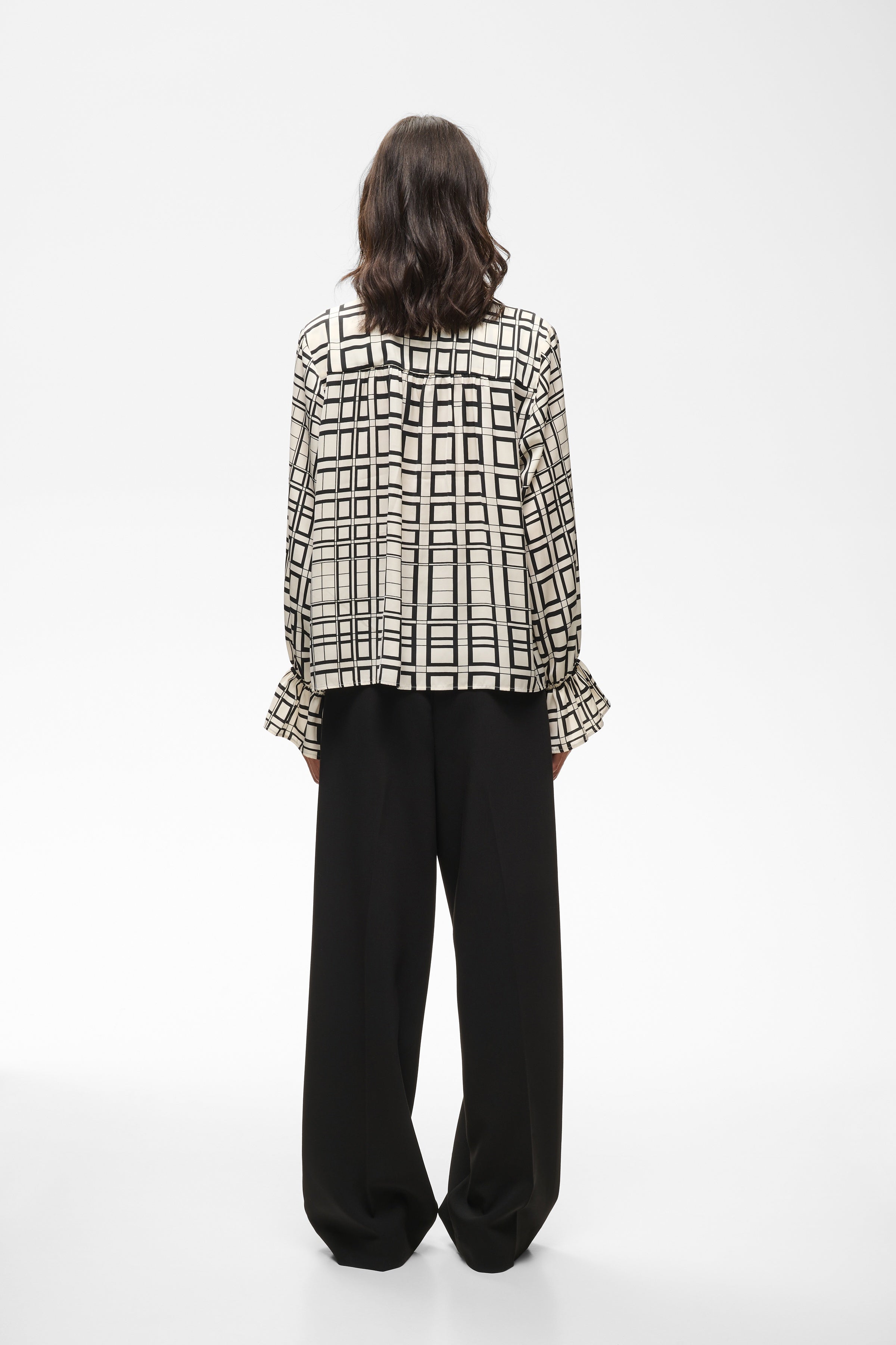 Rear view of InWear Gracie tile print smart casual blouse