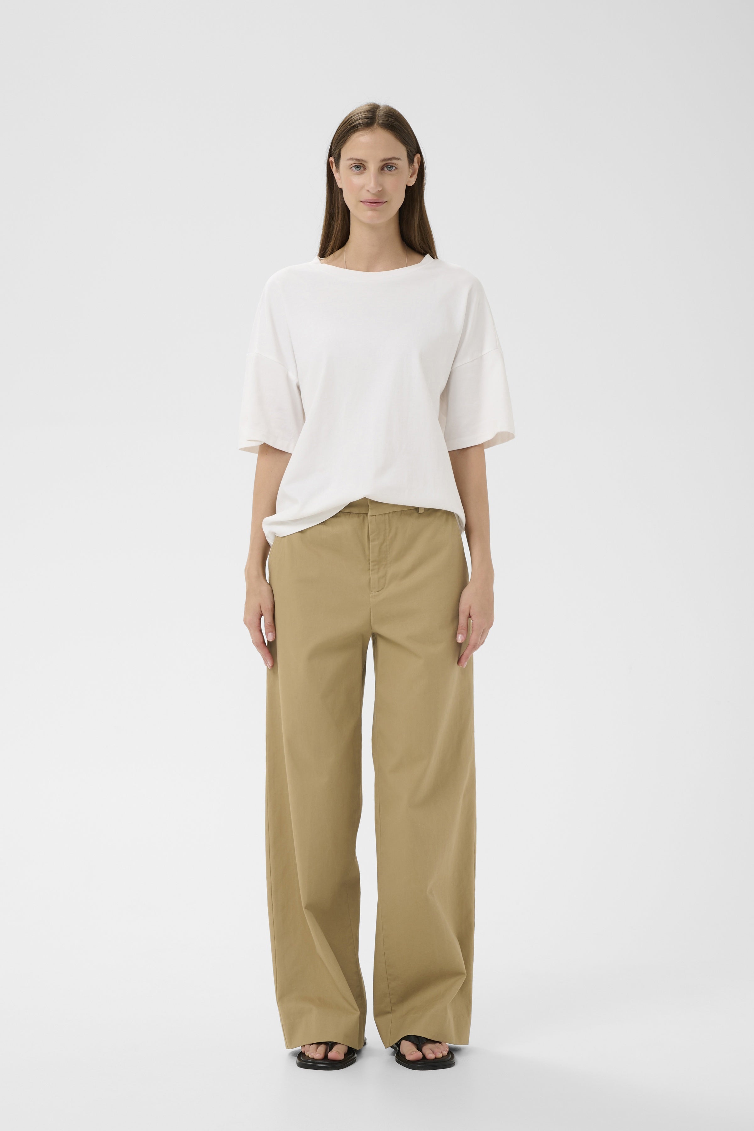 InWear Diaz wide leg trousers neutral colour front view