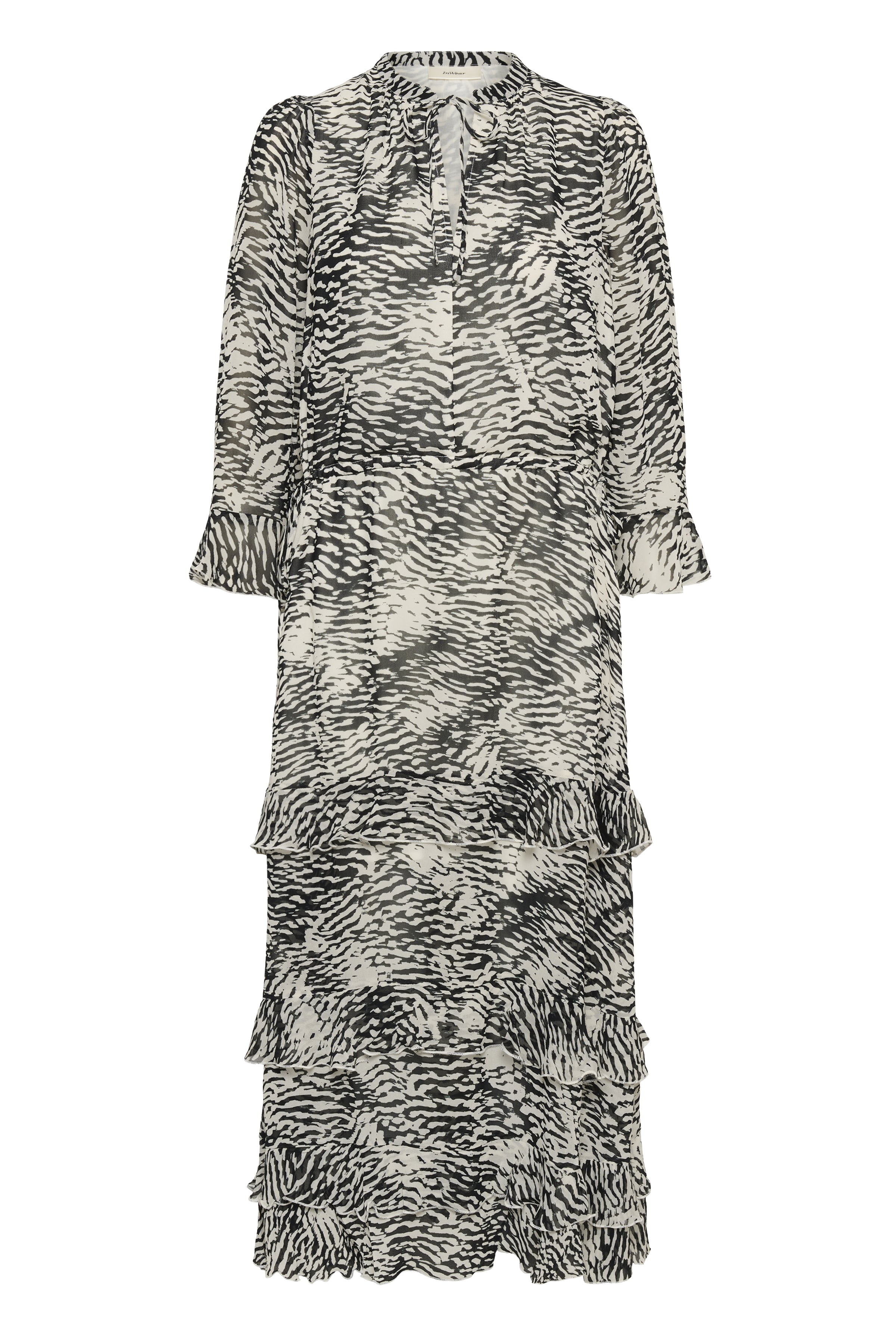 InWear black and white occasion midi dress styling