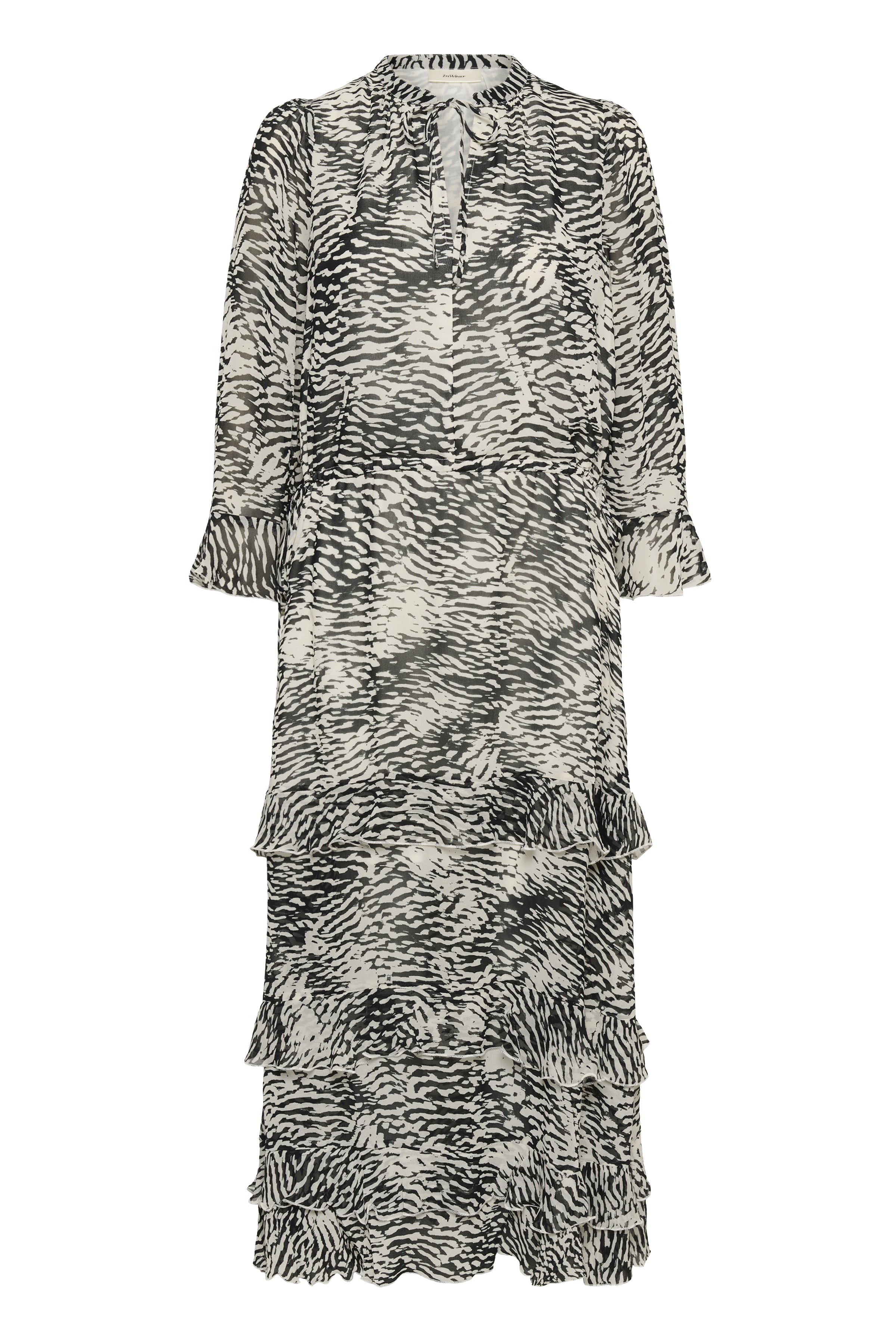 InWear black and white occasion midi dress styling