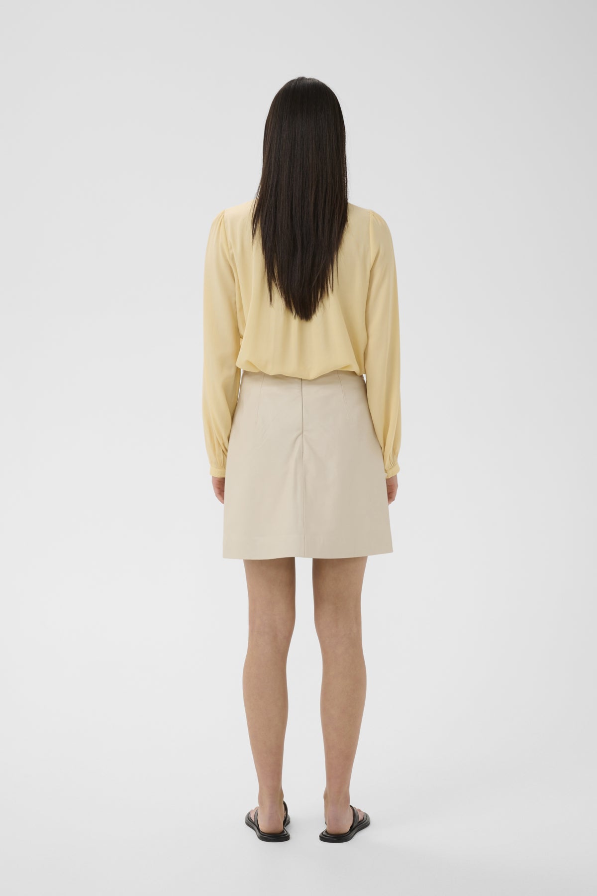 InWear Leah Mao collar blouse yellow back view