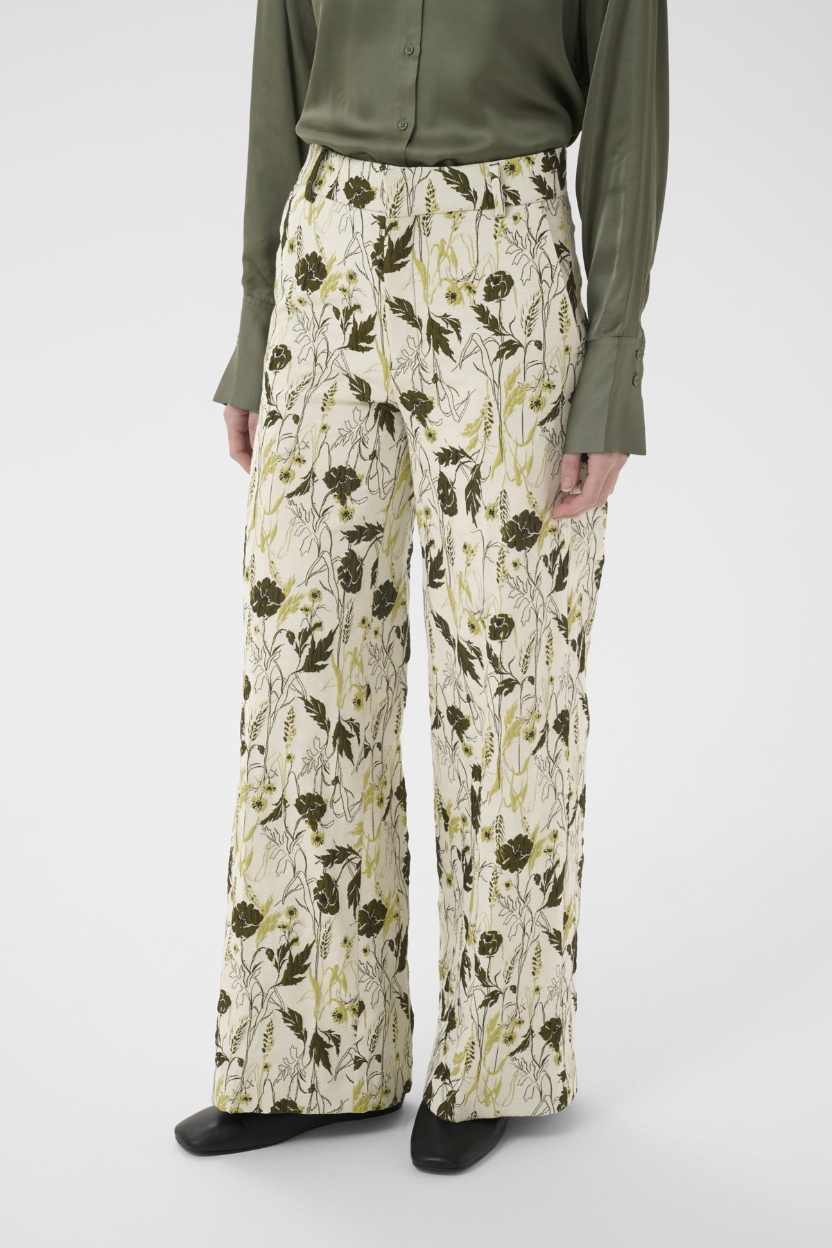 InWear Cecily botanical print trousers full length
