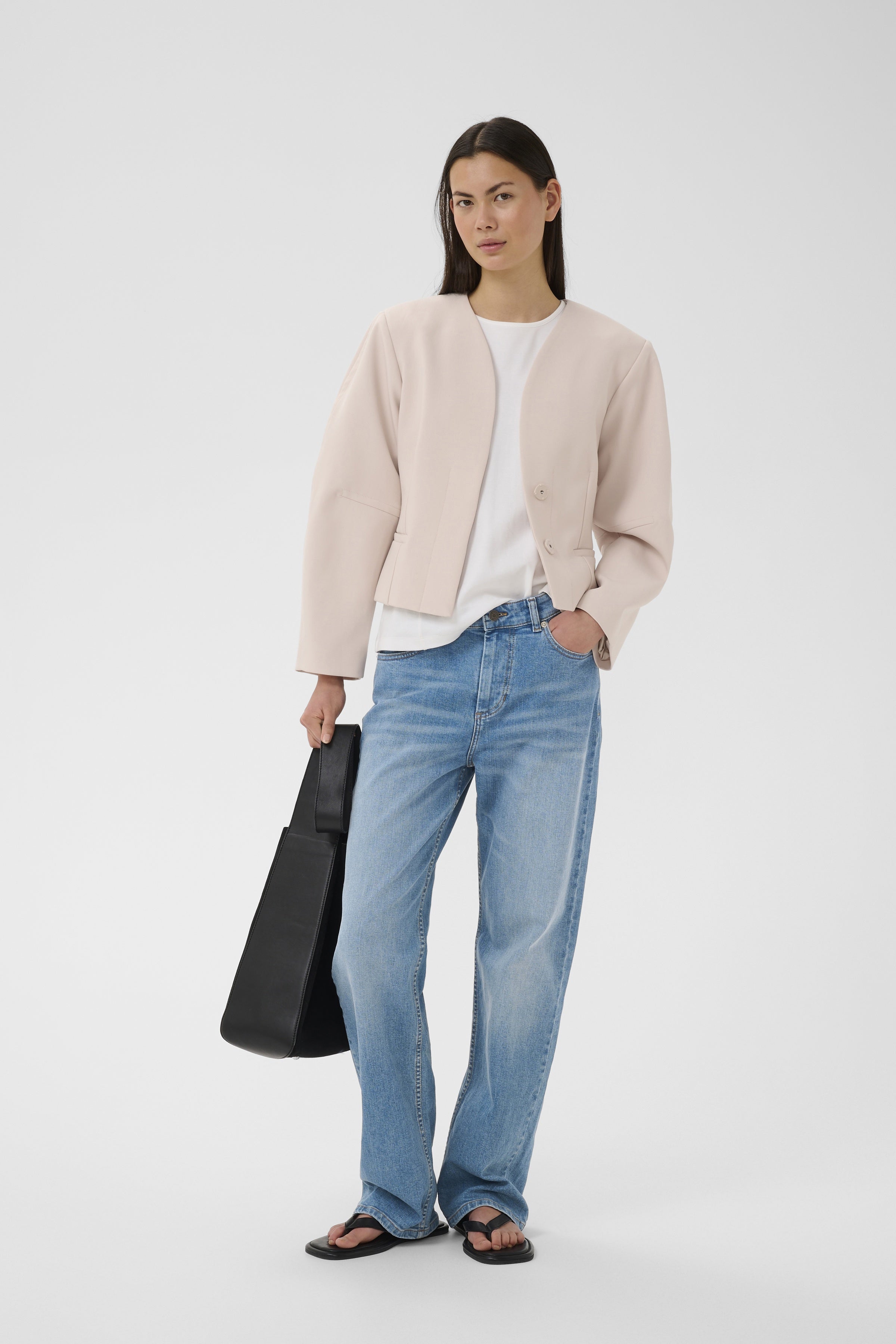 InWear Darlina straight leg light blue jeans front view