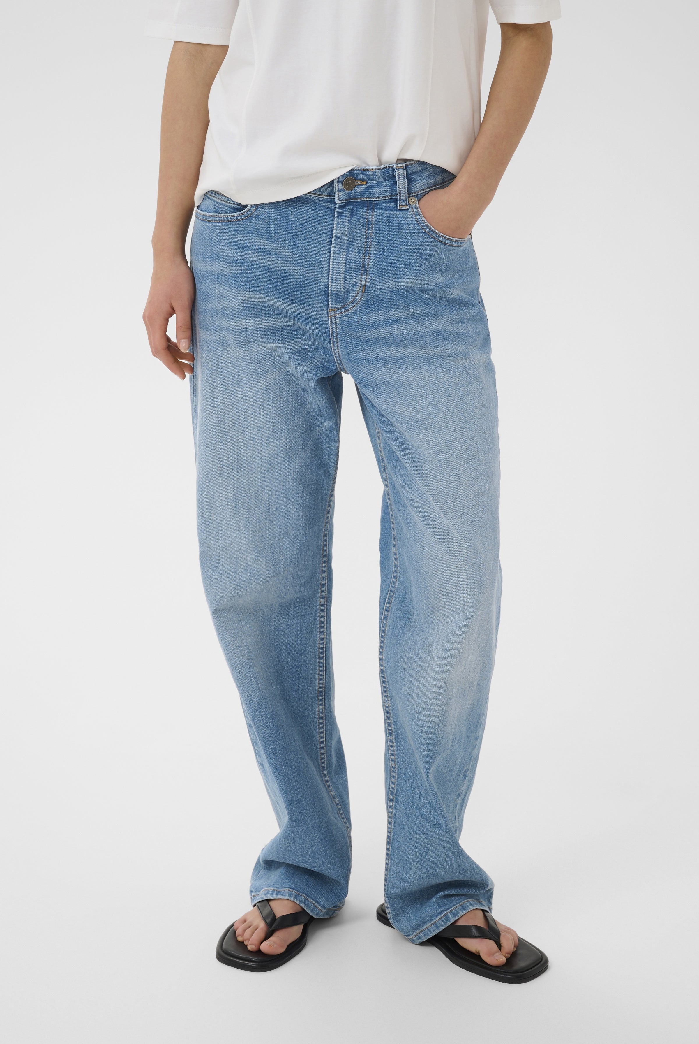 InWear Darlina high waist straight leg jeans light blue
