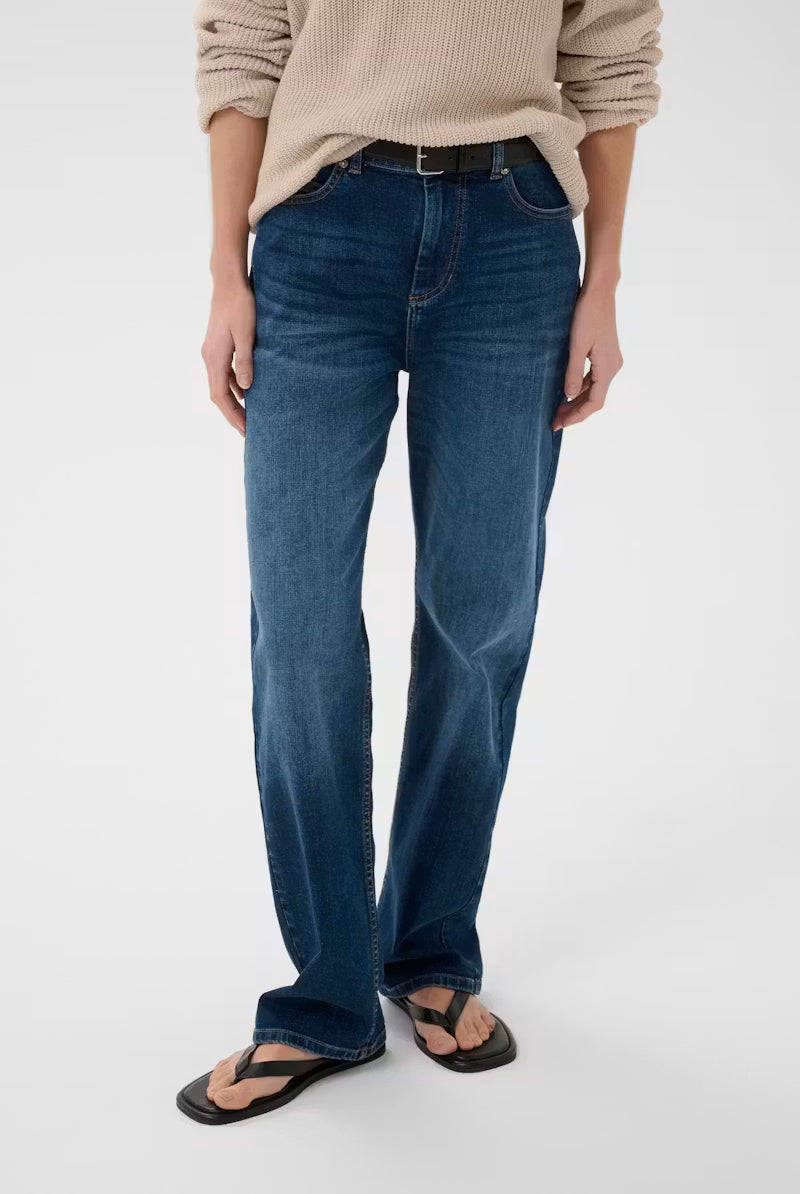 InWear Darlina washed dark blue full-length jeans front