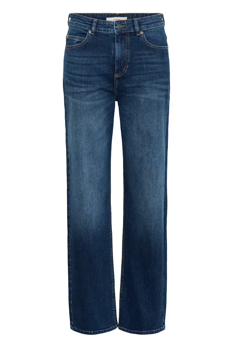 InWear Darlina washed dark blue jeans full length front