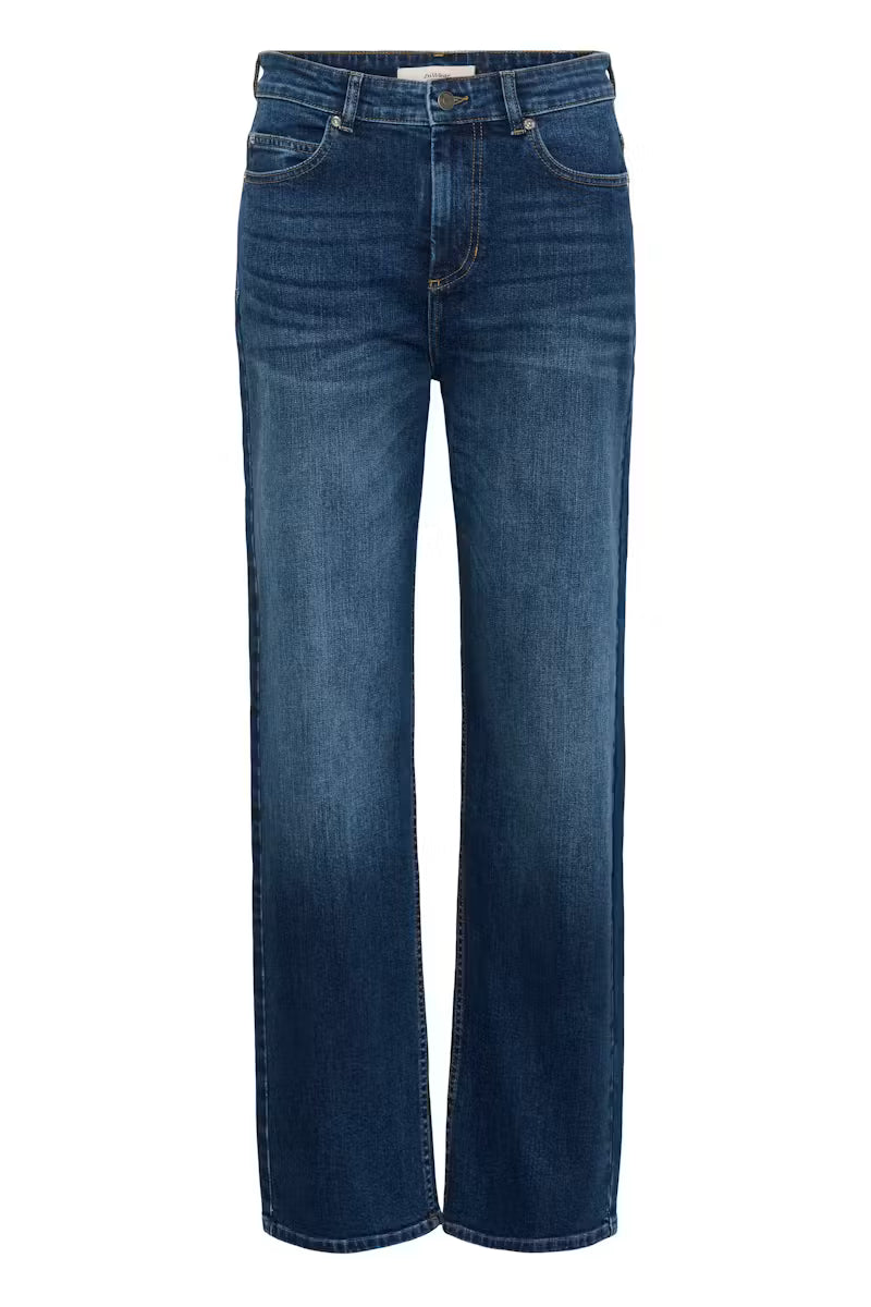InWear Darlina washed dark blue jeans full length front