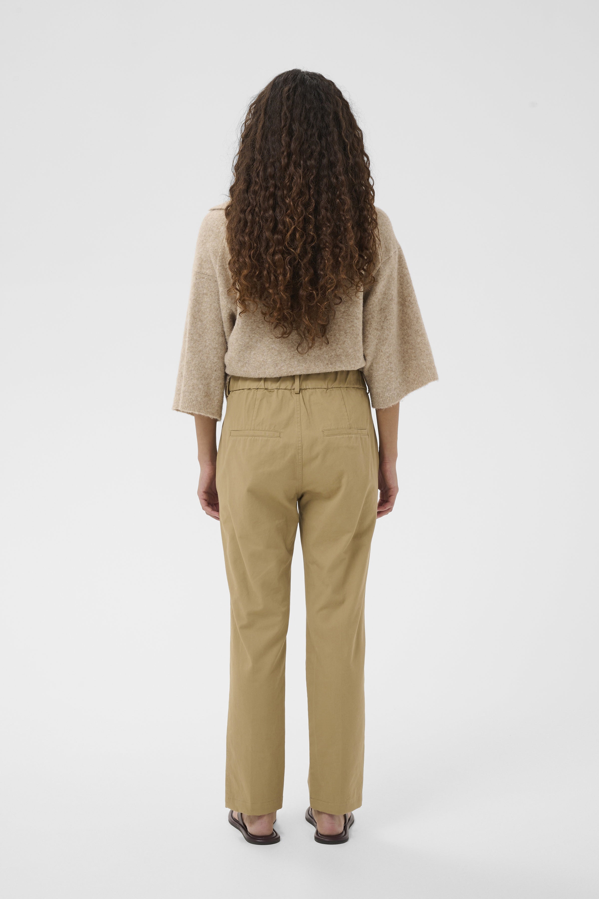 InWear Diz Nolona sand loose fit trousers back view