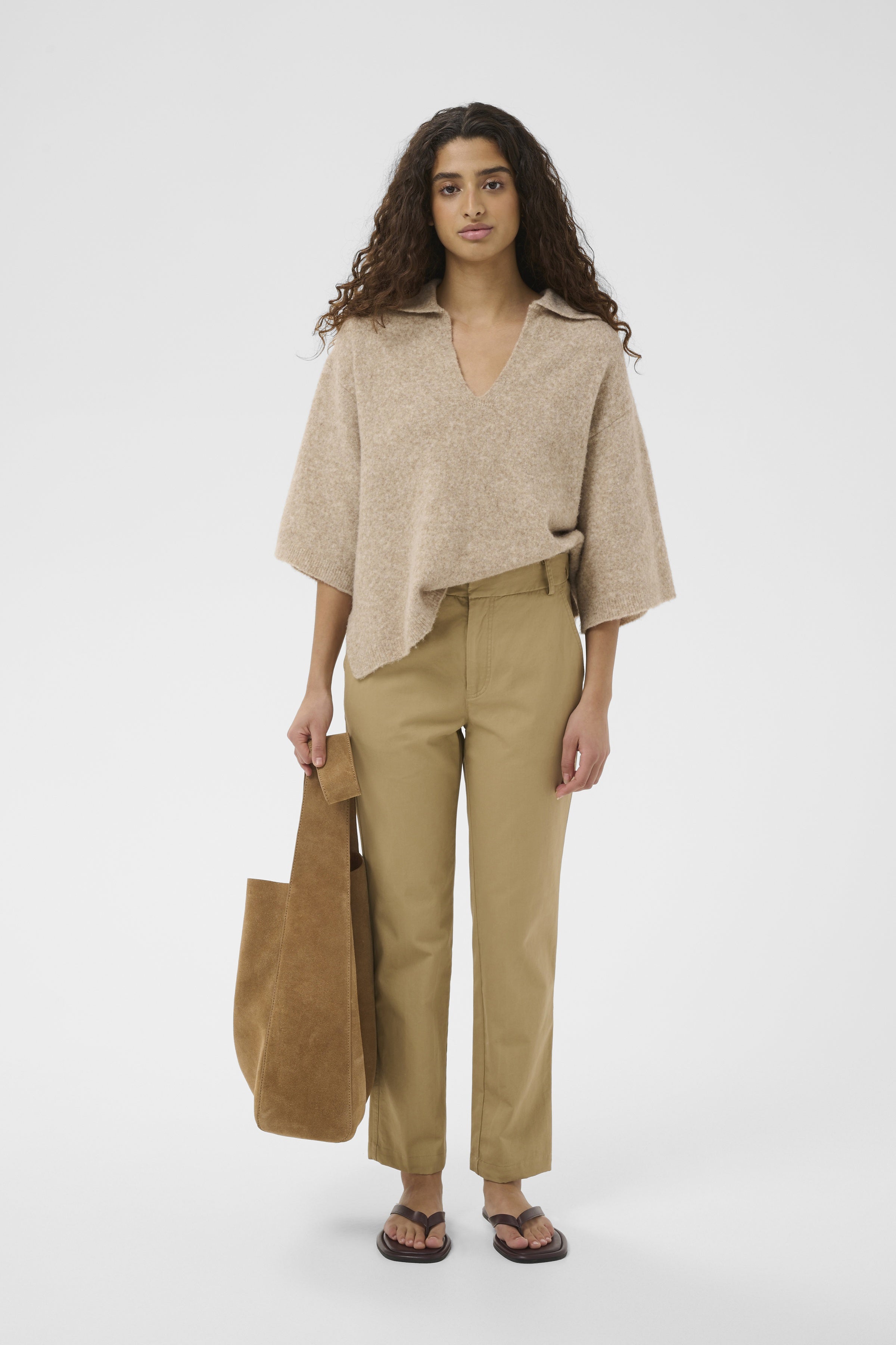 InWear Diz Nolona sand ankle length casual trousers