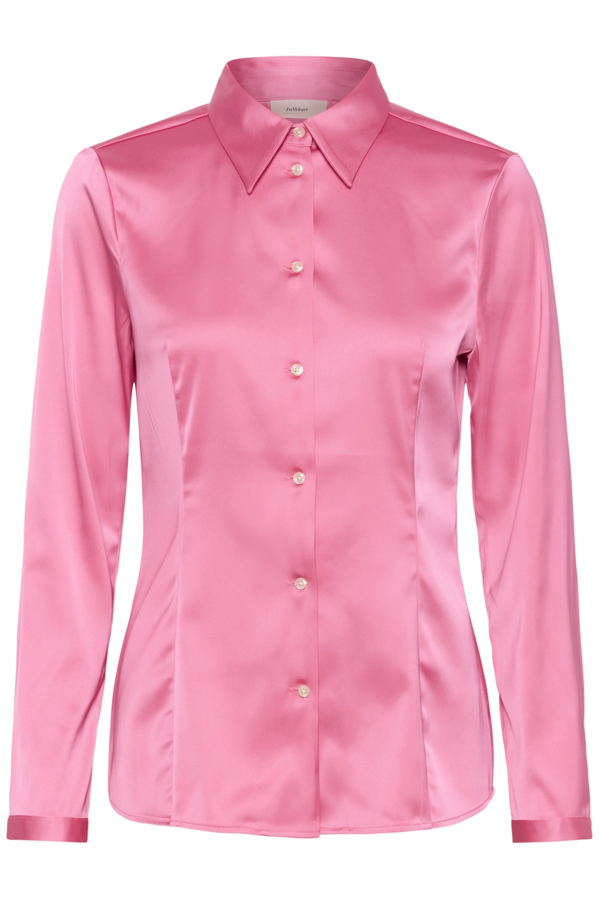 InWear Lake pink satin shirt long sleeve detail